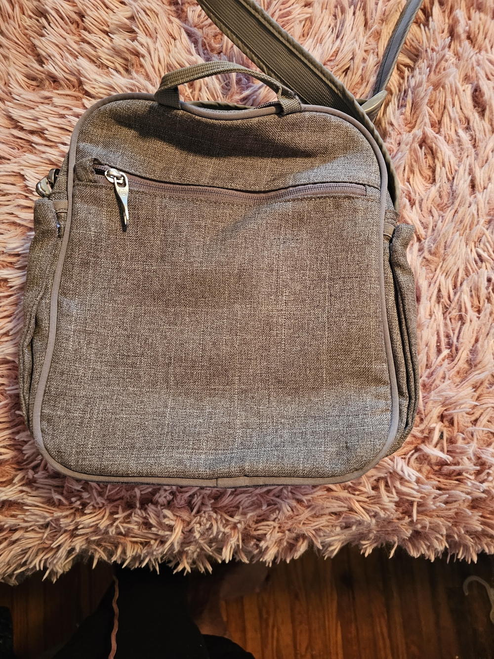 Pacsafe Taupe Gray Crossbody Anti-Theft Shoulder Bag